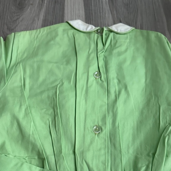 Vintage DEADSTOCK “encore” Light Green Peter Pan Collar Dress with White Trim - Picture 10 of 10